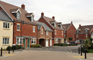 Row of new houses.