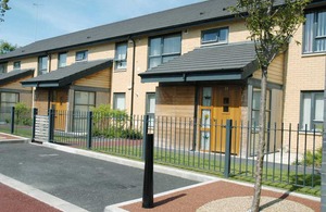 Row of new houses.