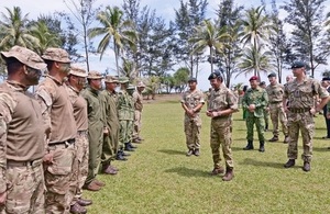 His Majesty speaking with the First Battalion of the Royal Gurkha Rifles
