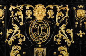 Ornate 18th century ironwork railings from Chesterfield House