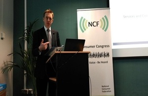 Lord Bridges speaking at NCF Consumer Congress