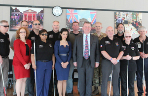 Defence Attaché Richard Cripwell meets with blinded veterans
