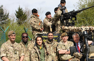 Defence Minister Earl Howe met teenagers at the Army’s first Supercamp. Crown Copyright.