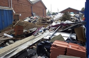 Image shows waste on the site at Gateshead