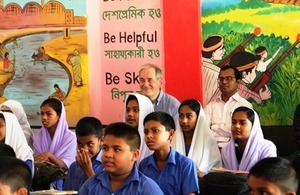 UK's International Minister Lord Bates visits Government Primary School in Savar to see how UK aid is making a difference to people’s lives.