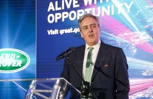 Mark Garnier giving speech at ''British Night'' reception