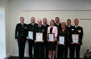 Chief Constable Mike Griffiths, Paul Gilmartin, Peter Robinson, Barry Parker, Karen Seath, Mike Caley, Alison Barber, Marc Easterbrook, Keith Atkinson