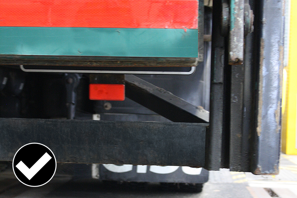 RUPD mustn't extend beyond the width of the rear axle.