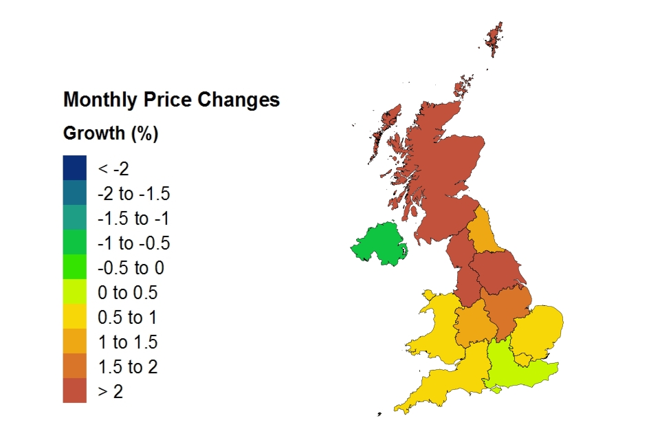 Price changes by country and government office region