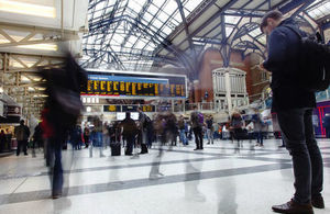Commuters walk through Liverpool Street station, London