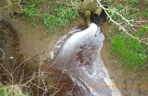 Image shows pollution in one of the streams