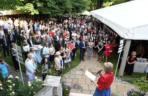 HMA Emma Hopkins OBE delivering her speech.