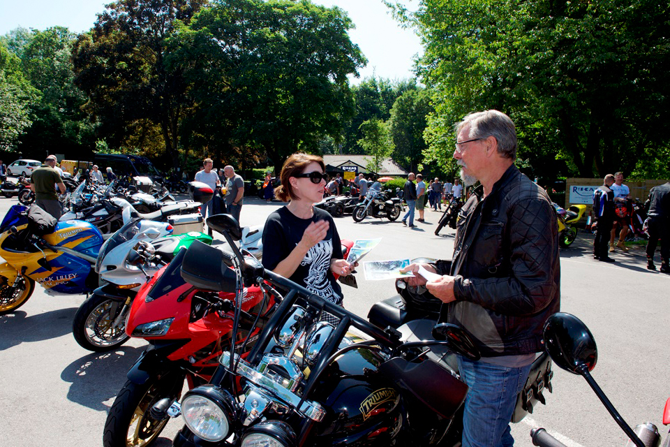 image showing Highways England team speaking to a biker 