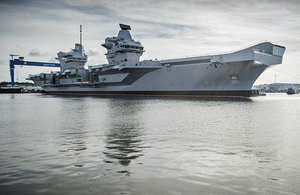HMS Queen Elizabeth departed Rosyth for her maiden sea voyage today. Crown Copyright