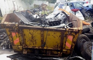 Image shows waste on land at the scrap yard