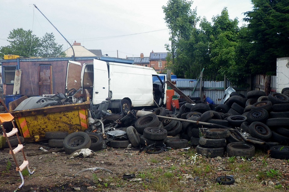 Image shows waste on land at the scrap yard