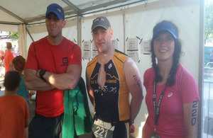 The three officers at the end of their challenge