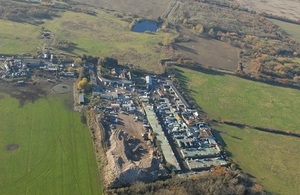 An aerial photo of the Baldwins Farm site, taken on 29 November 2016 after the offences had occurred.