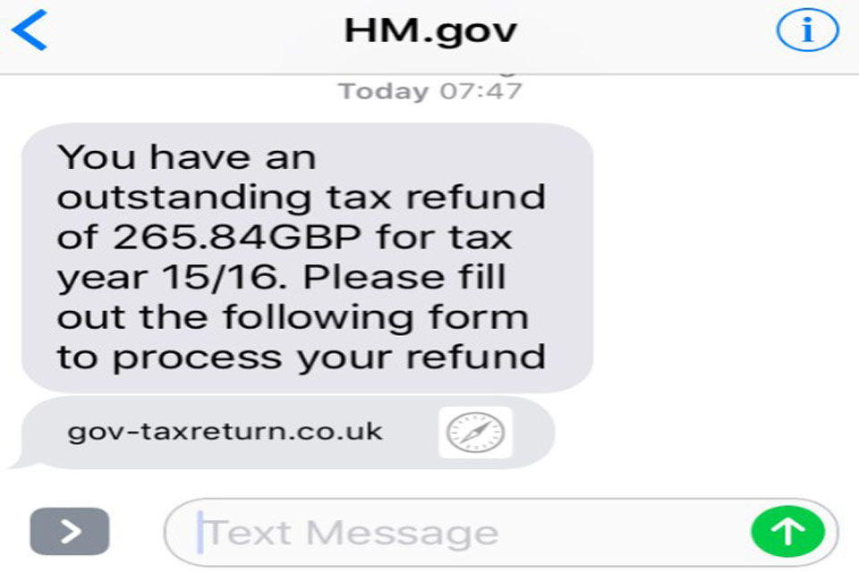 Gov Uk Tax Rebate Text Message