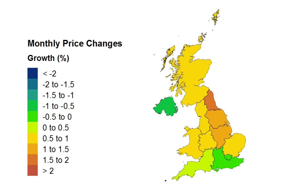 Price changes by country and government office region