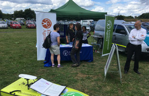 Environment Agency staff talking to members of the public