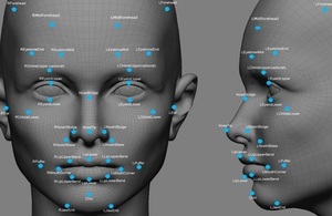 Facial recognition data points technology
