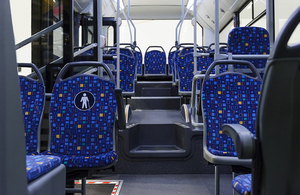 Inside an empty bus