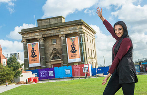 Woman standing in front of Curzon Street station