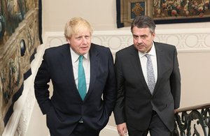 Foreign Secretary Boris Johnson with German Foreign Minister Sigmar Gabriel