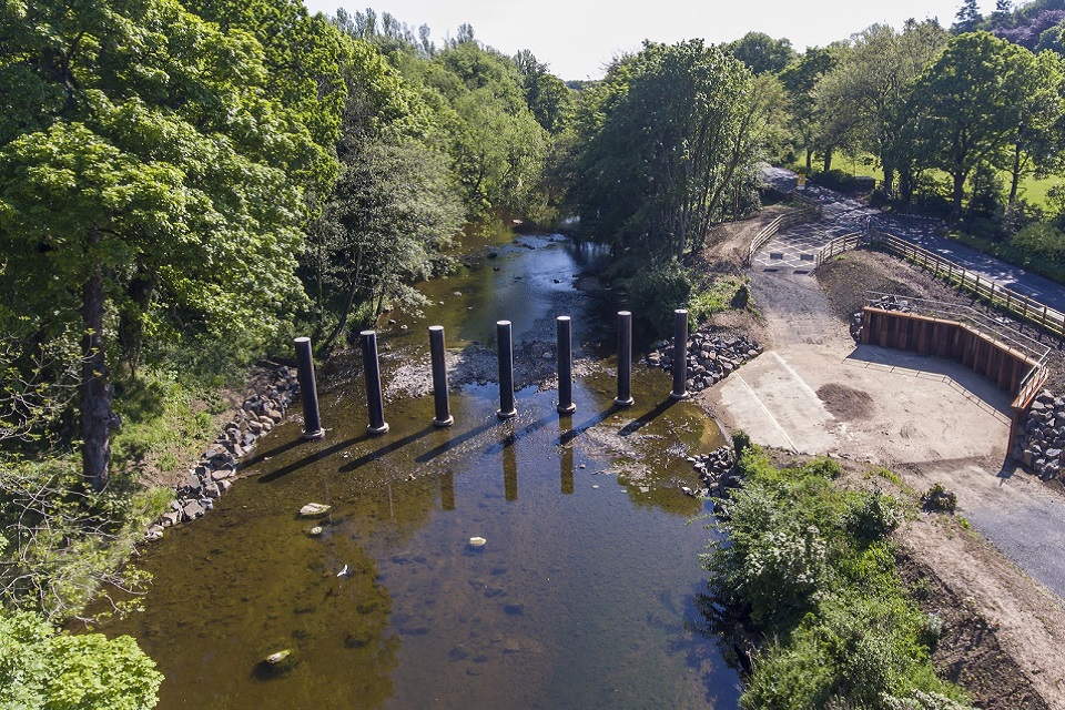 Image shows the Lowford tree poles