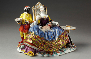 One of three Meissen figures formerly in the possession of the V&A which were returned to the heirs of the original owner following referral to the Spoliation Advisory Panel.