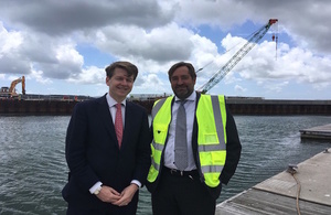 Robin Walker with Jim Stewart, Chief Executive of the Poole Harbour Commissioners