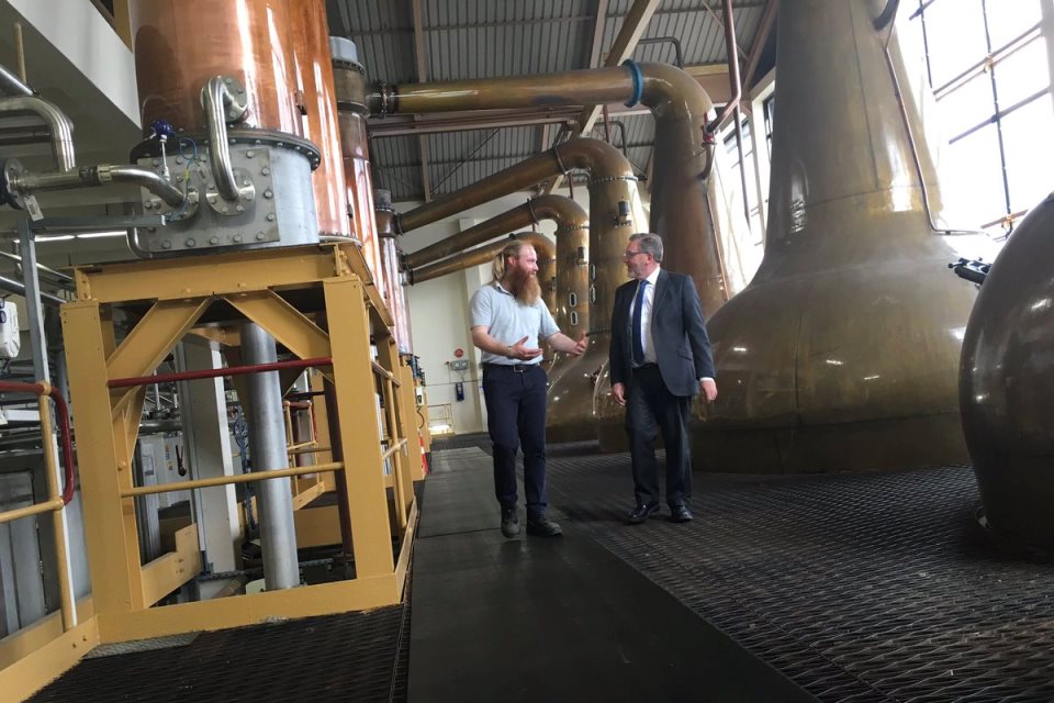 Scottish Secretary David Mundell at Caol Ila Distillery