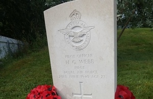P/O Webb newly engraved headstone. Crown Copyright. All rights reserved.