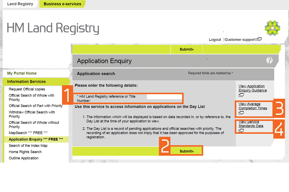 update application enquiry