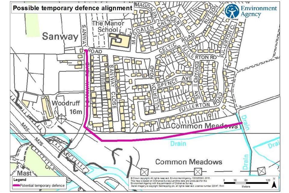 Possible temporary defence alignment in Sanway and Byfleet
