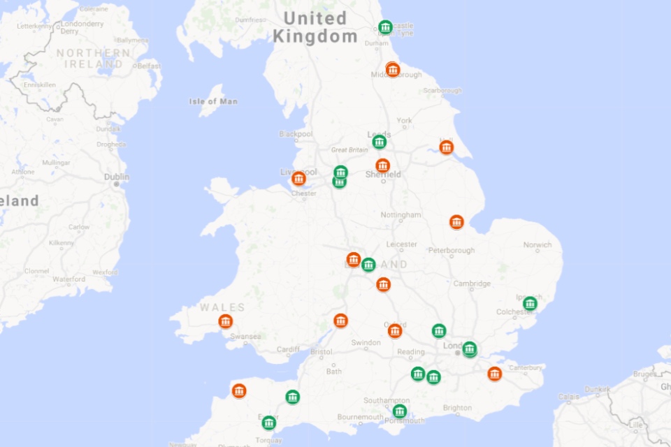 Map showing makerspaces in libraries