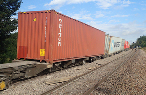 Part of the derailed train at Ely West Junction