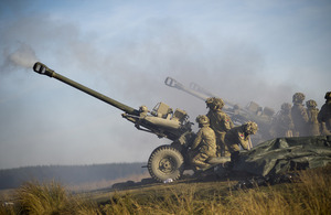 Soldiers from 3rd Regiment Royal Horse Artillery firing 105mm light guns during Exercise Steel Sabre [Picture: Sergeant Brian Gamble, Crown copyright]