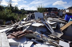 Image shows waste on site