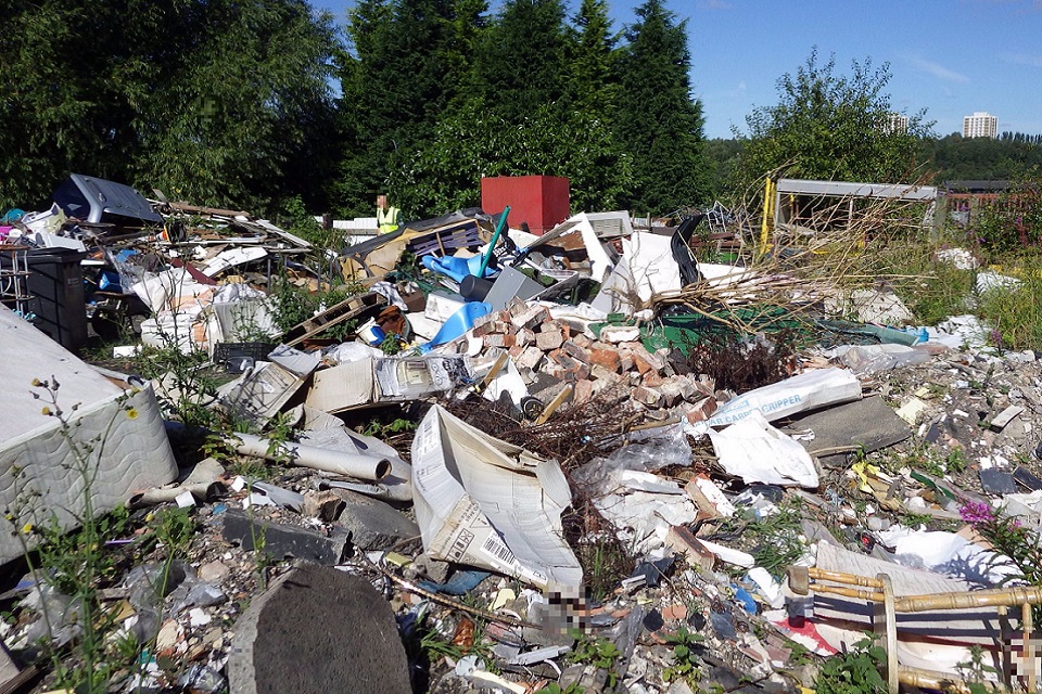 Image shows waste on site 