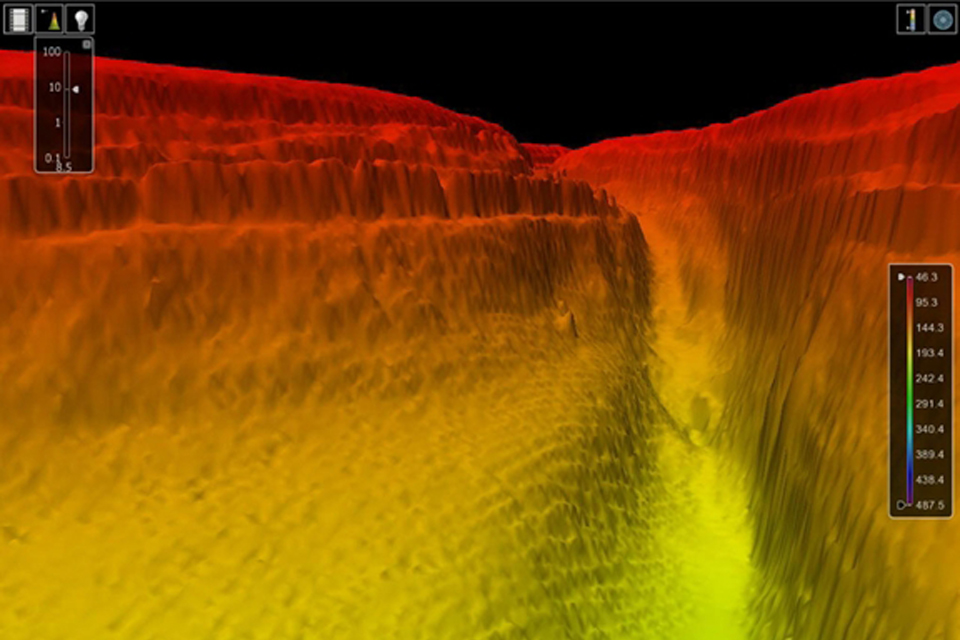 A 3D image of the Grand Canyon-style ocean floor beneath the Red Sea