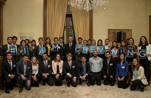 The group of 2017/2018 Chevening scholars with HMA Mark Kent