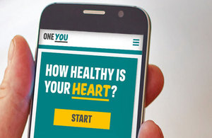 Heart Age test app on a mobile device
