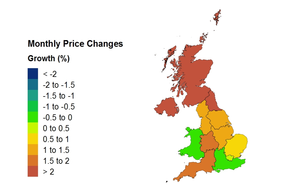 Price changes by country and government office region