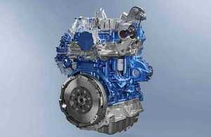 Product shot of new Ford Transit Ecoblue diesel engine