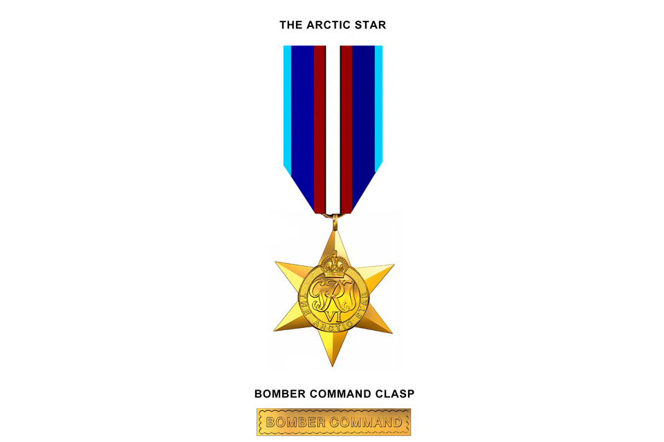 Illustrations of the Arctic Star and the Bomber Command clasp