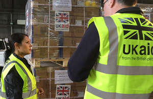 Priti Patel at DFID's aid distribution hub at Kemble. Picture: Jo Harrison/DFID