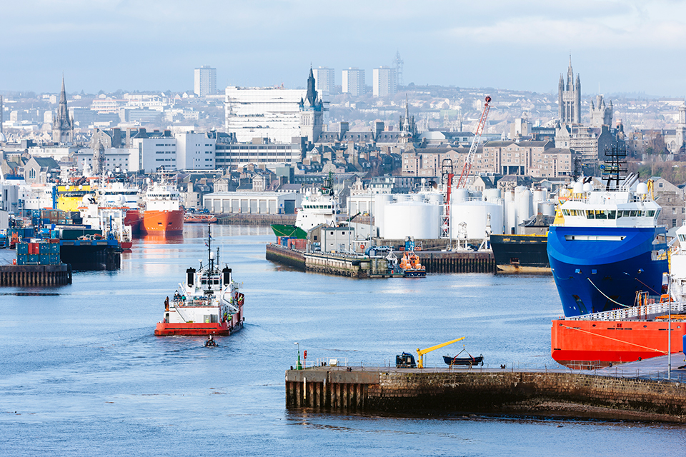 Cargo ships.