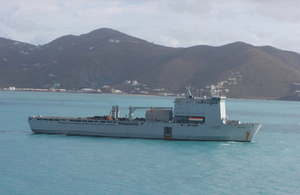 RFA Mounts Bay has delivered six tonnes of emergency aid to Anguilla and will shortly arrive in the British Virgin Islands.